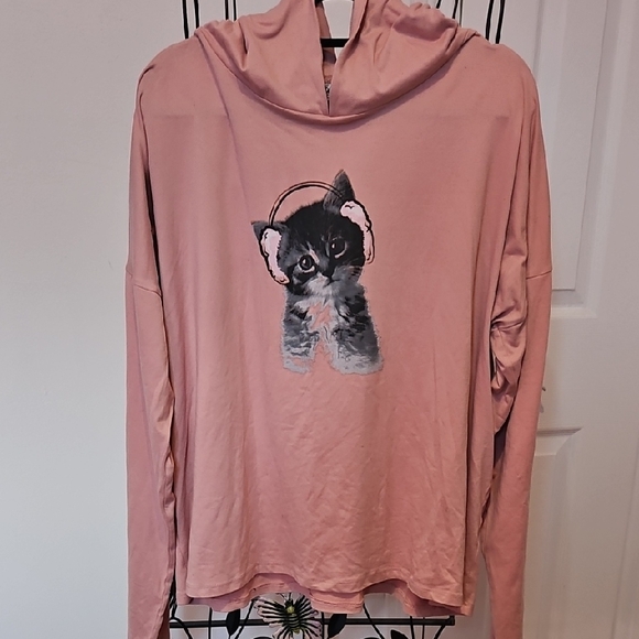 Ardene Tops - Cat Baby Pink‎ Hoodie